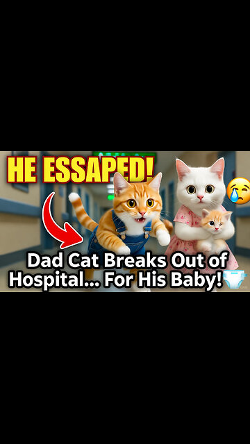 "Dad Cat ESCAPES Hospital to Save His Baby! 😱💔 (Emotional)"