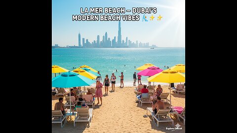 La Mer Beach Dubai – Modern Beach Paradise 🇦🇪 | Blue Water, Palm Trees & Relaxation 🌊🌴