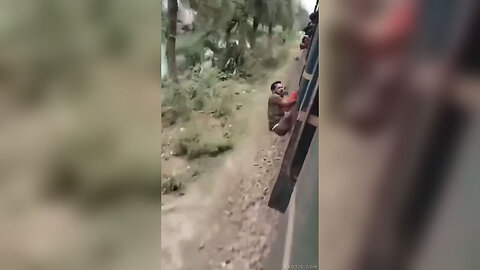 Some guy trying to hold on for as long as possible