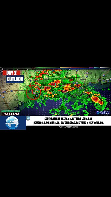 🌪️ Tornado Threat: S. Louisiana Tuesday Night! 2/17/25 #shorts #weather