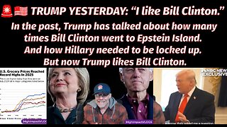 ⚫️🇺🇸 TRUMP YESTERDAY: “I like Bill Clinton.”▪️ In the past, Trump talked about how many times Bill Clinton went to Epstein Island. And how Hillary needed to be locked-up. But now 'Trump likes Bill Clinton.'