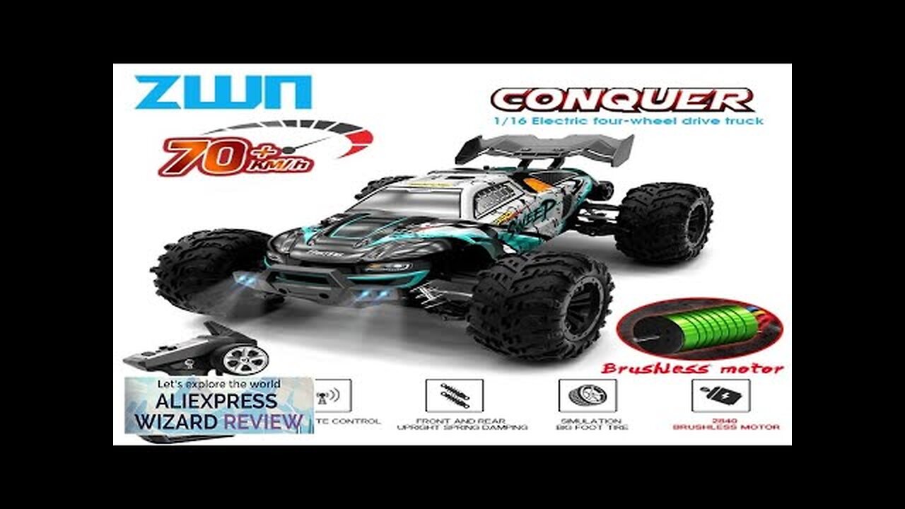 ZWN 1:16 70KM/H Or 50KM/H 4WD RC Car With LED Remote Control Review