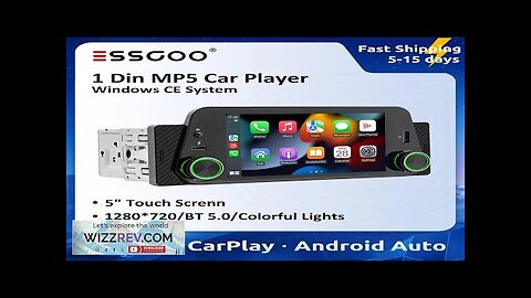 ESSGOO Wireless Carplay Car Radio 1Din MP5 Player Autoradio Stereo 5 Inch Review