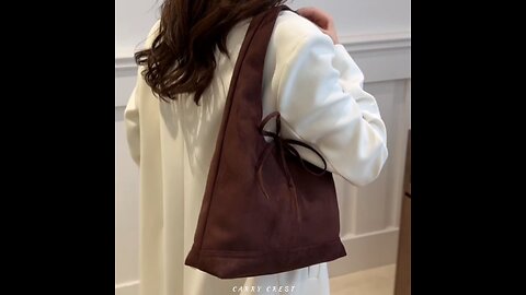 Chic Suede Hobo Bag with Elegant Bow Detail