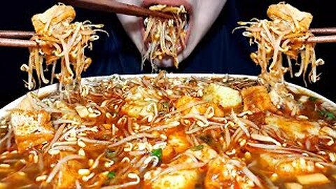ASMR MUKBANG - SPICY RICE BEAN SPROUTS😫🌶