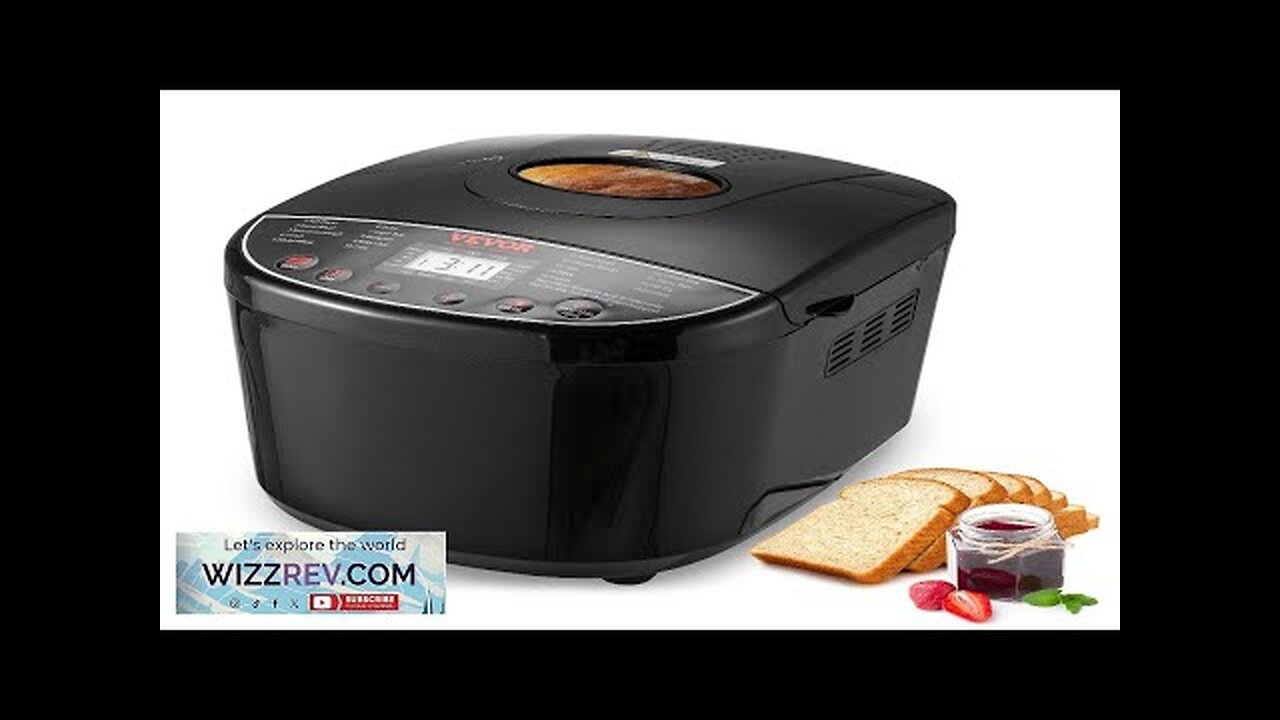 2LB 19-in-1 Bread Maker Automatic Compact Dough Machine Nonstick 3 Crust Colors Review