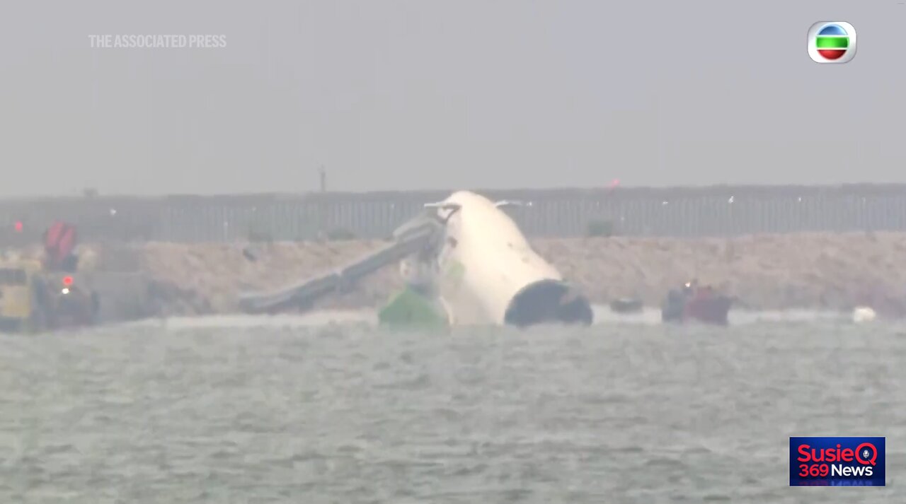 Cargo plane skids off Hong Kong runway into sea during landing