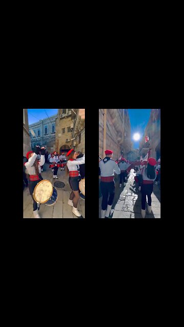 Palestinian Christians hold a Christmas parade in Jerusalem