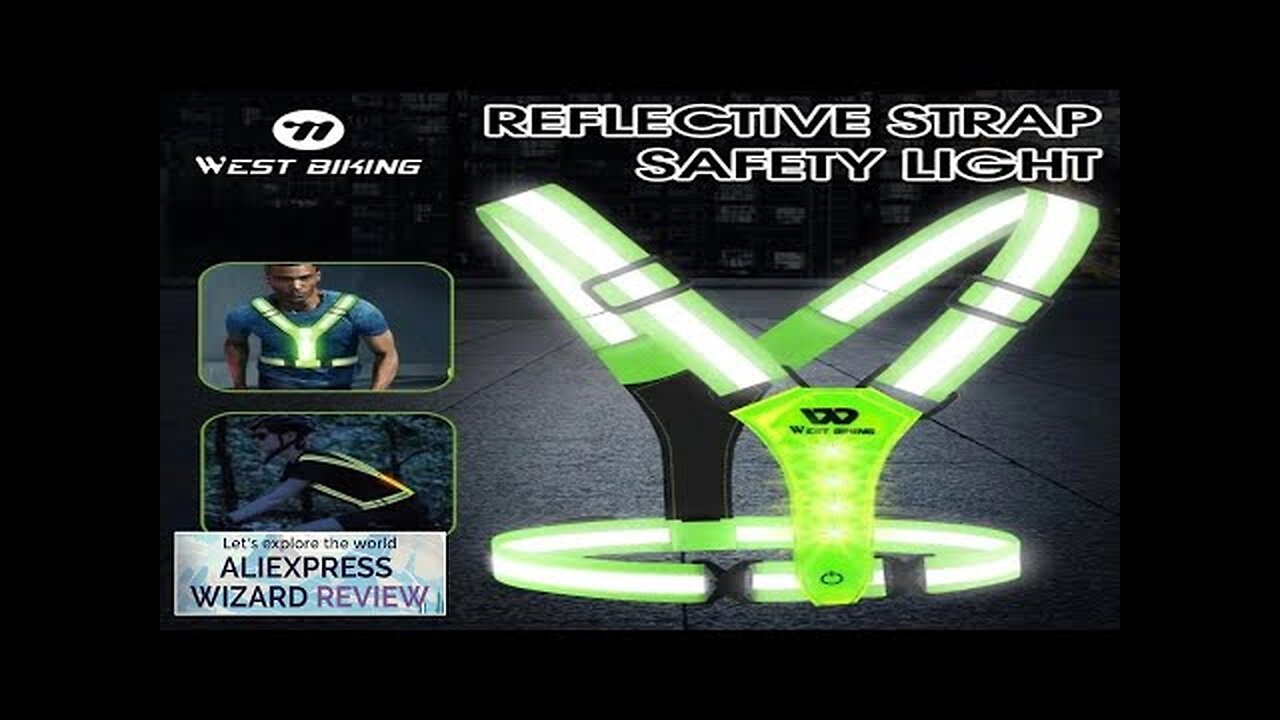 WEST BIKING Outdoor Sport Light Reflective Strap Vest Safe Running Warning USB Review