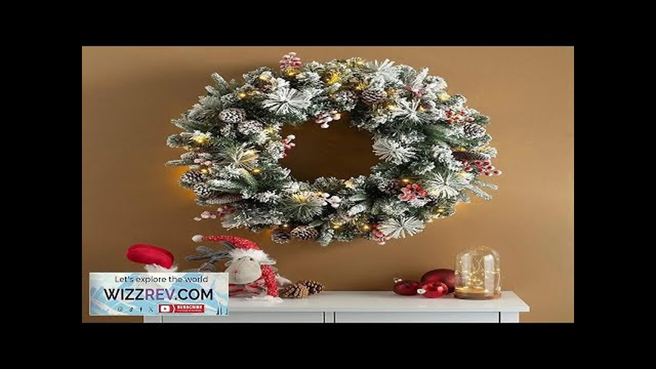 75CM Winter Wreath LED Lights Home Decor New Year Festoon Artificial Christmas Review