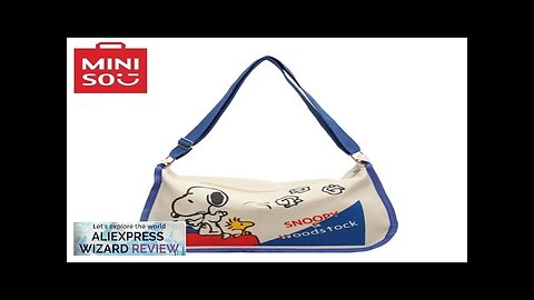 MINISO Snoopy Cartoon Cute Print Canvas Bag Large Capacity One Shoulder Dumpling Review