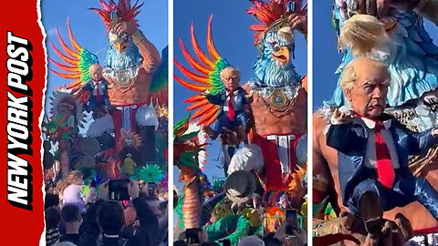Donald Trump's Hair Ridiculed at Italy's Historic Viareggio Carnival