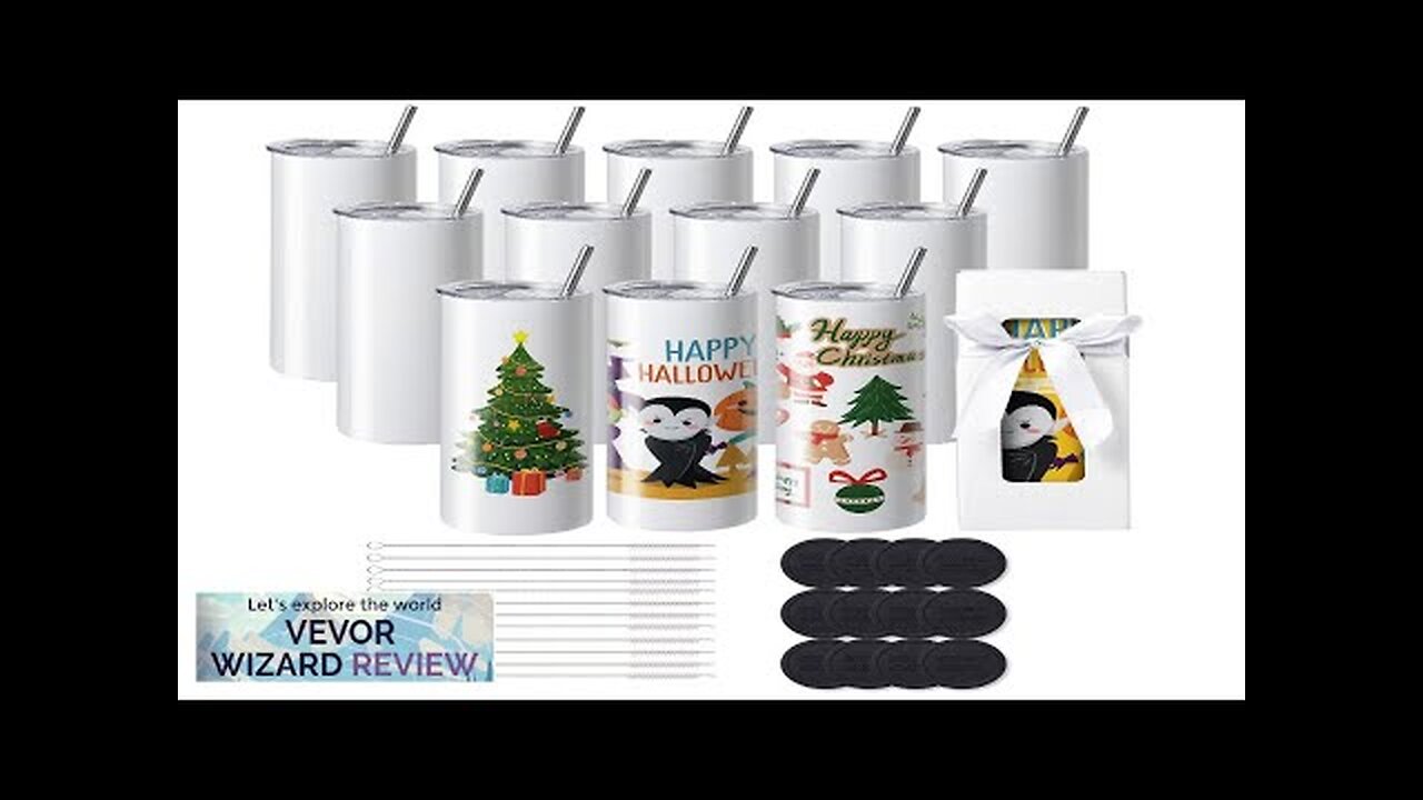 VEVOR 12 Pack Sublimation Tumblers 20oz Skinny Straight Stainless Steel Sublimation Review