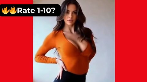 🔥 Rate Her Chest in This Orange Top 1-10? 😍 Supermodel 4K