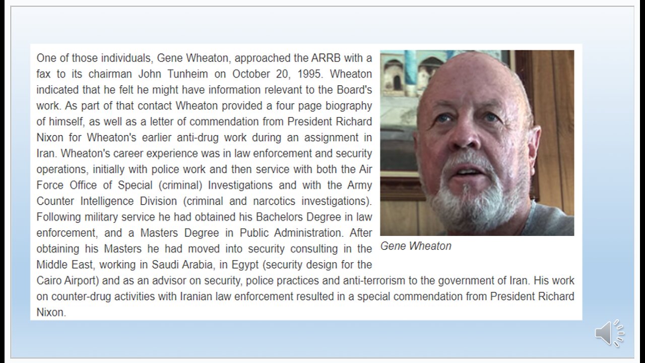Interview of Gene Wheaton Re Actual JFK Assassins Conducted by William Law and Mark Sobel in 2005