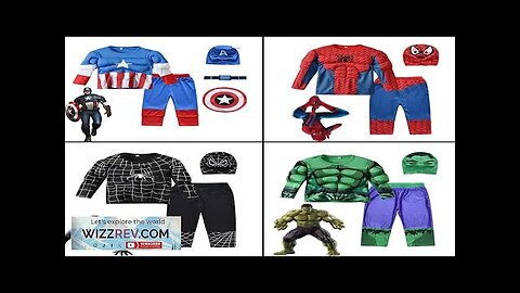 Marvel Hero Hulk Captain America Cosplay Costume Boy Kids Clothes Spiderman Muscle Review