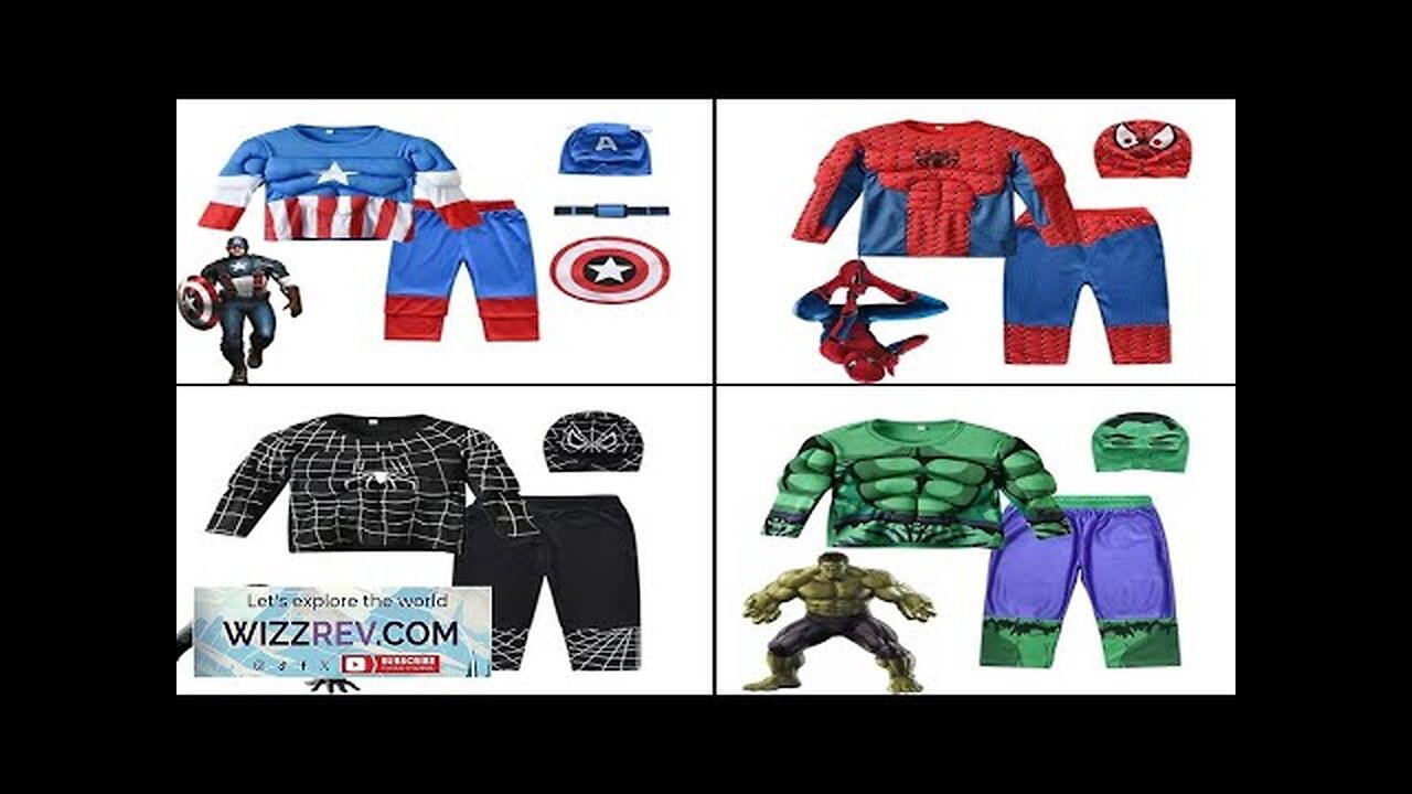 Marvel Hero Hulk Captain America Cosplay Costume Boy Kids Clothes Spiderman Muscle Review