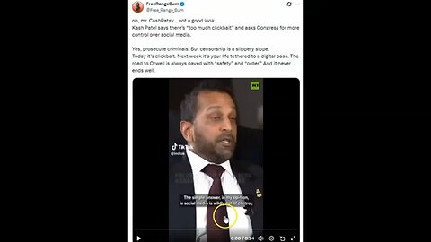 Kash Patel Calls For Online Censorship After Blowing The Charlie Kirk Investigation?