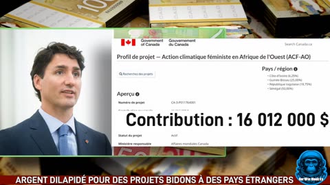 Le Gouvernement 🇨🇦 Projets bidons exposés