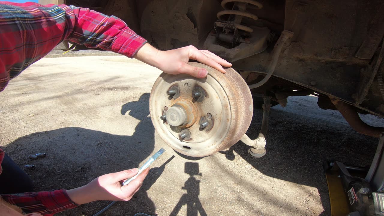 Adjusting drum brakes on a vintage vehicle