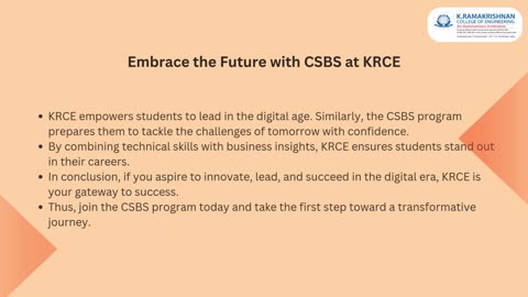 Powering the Digital Era with CSBS Studies at KRCE