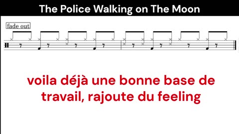 BE The Police – Walking on the Moon | Partition batterie(Drum Sheet) + ralenti 20%