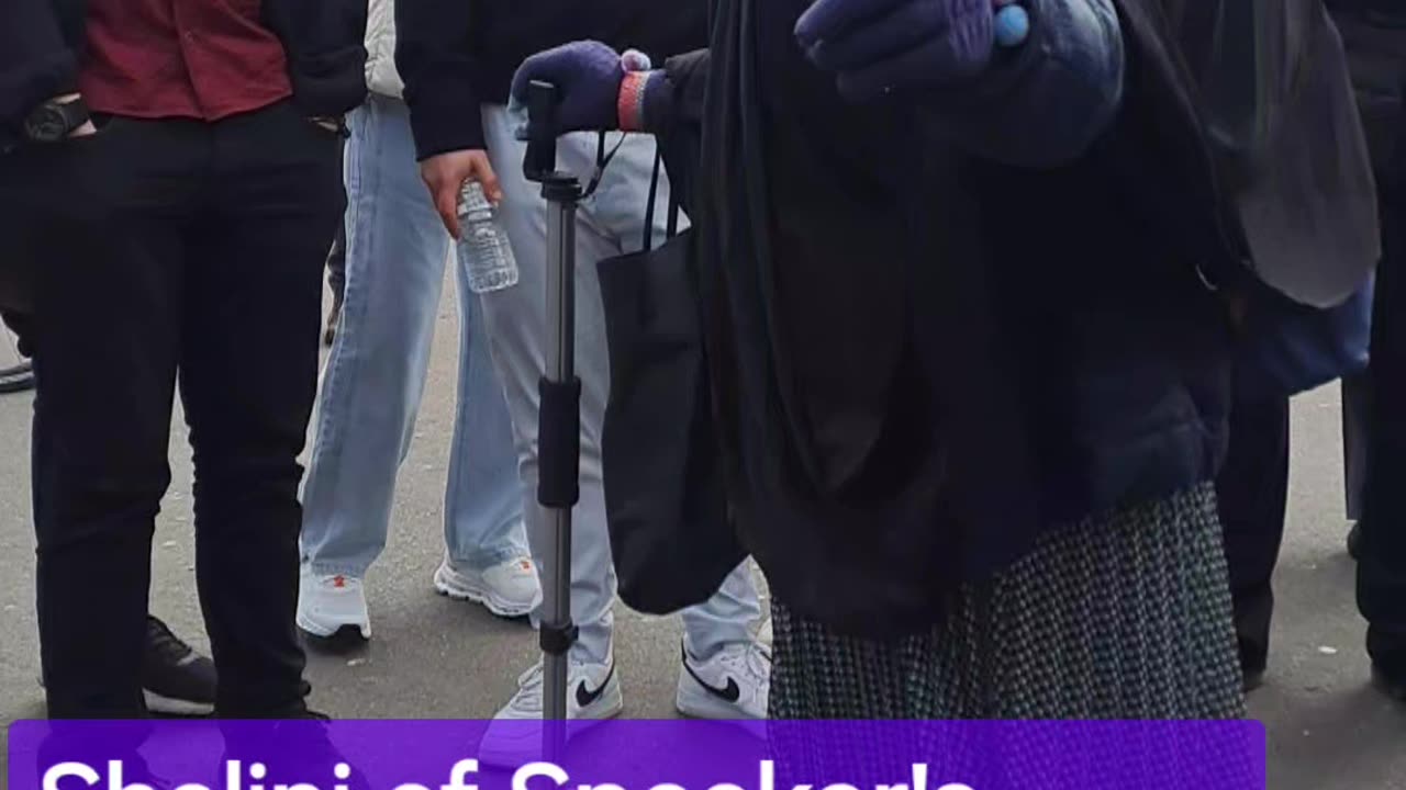 Shalini of Speaker's Corner gives a talk whilst being heckled