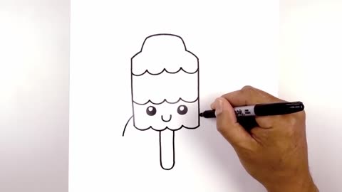 How to Draw Cartoon Popsicle Step-by-Step Tutorial