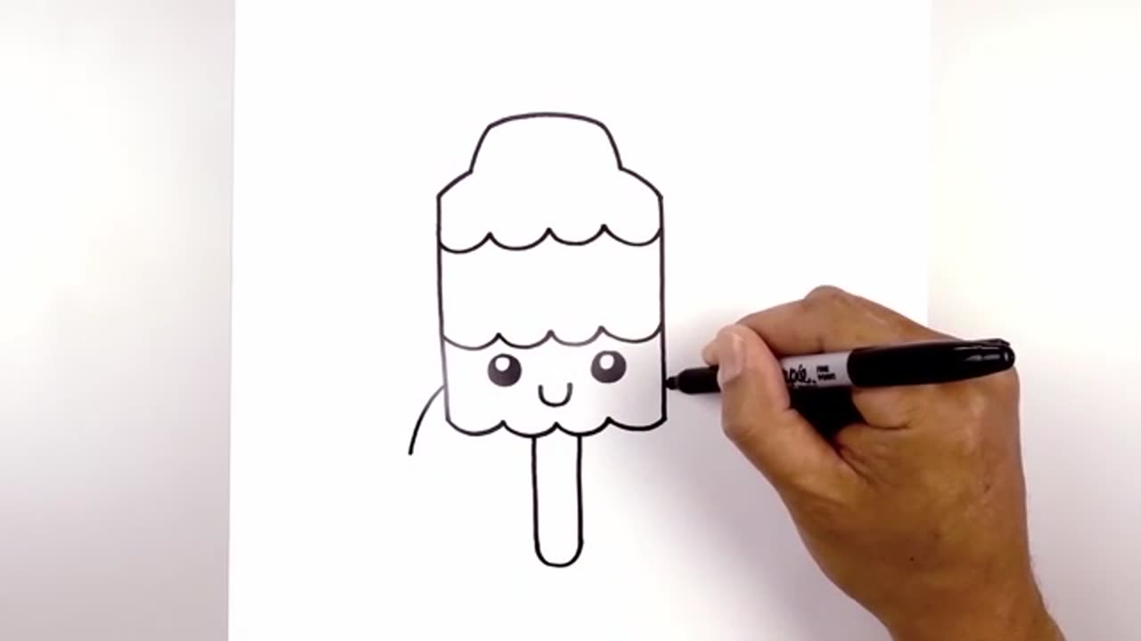 How to Draw Cartoon Popsicle Step-by-Step Tutorial