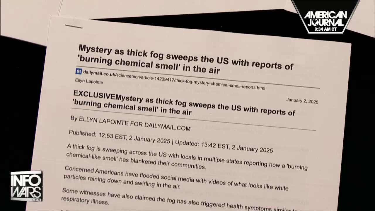 Mystery Surrounds “Chemical Fog” in Bizarre Video