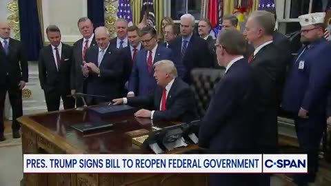 President Trump reopens government: "The country has never been in better shape."