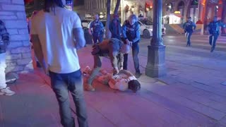 Black dude punches white guy in the face, immediately arrested
