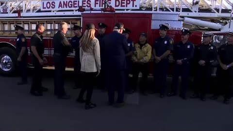 President Trump and First Lady Melania Meet With LA Fire Department