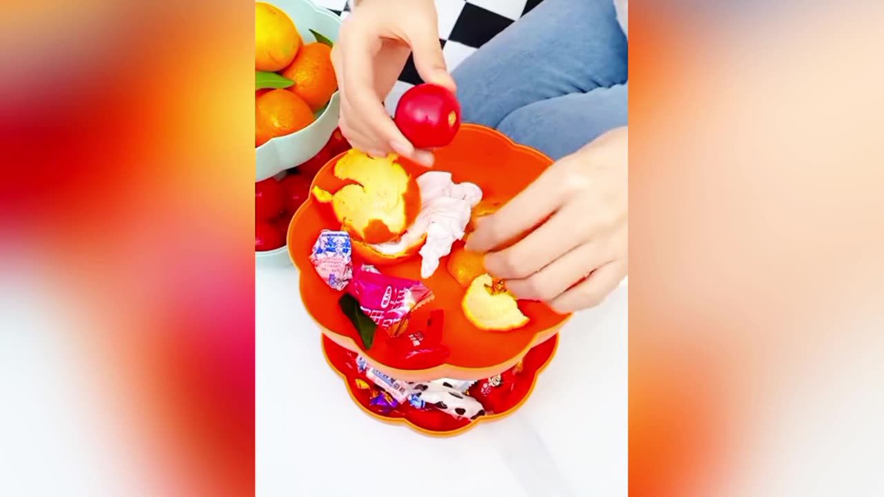 ডাবল লেয়ার ফলের প্লেট – সুন্দর ও সৃজনশীল ডিজাইন 🍇🥭