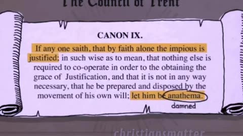 American Gospel | Roman Catholic Church Condemns Faith Alone. #solafide