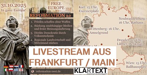 Ein neues Kapitel für ein freies Europa beginnt! Reformation 2.0 - FreeEurope LIVESTREAM - 31.10.25