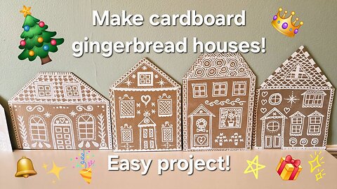 How to make cardboard gingerbread houses for Christmas decorations! Easy Xmas project ideas 🎄🎅