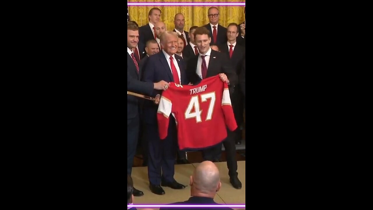 Trump Receives Golden Hockey Stick From Stanley Cup Champions #trump #hockey #alexrwagner