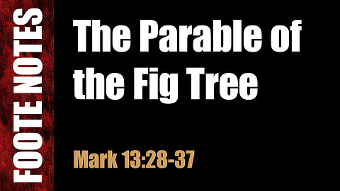 Mark 13 28 37 Parable of the Fig Tree