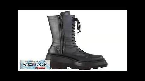 Winter Boots Women Platform Shoes Booties Rain Combat Military Short Leather Black Review