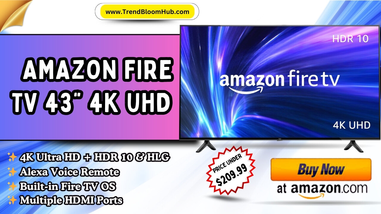 🚀 Upgrade your screen time with the Amazon Fire TV 43" 4K UHD!