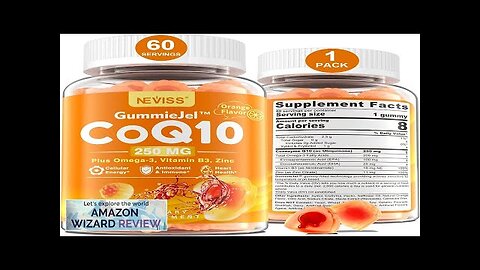 Sugar-Free CoQ10-250mg Filled Gummies 2 Months Supply Plus Omega-3 Vitamin Review