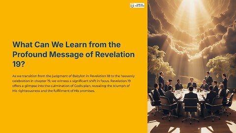 Ibyahishuwe 19: Umwami Yesu Aje Kwima Ingoma kdi Azimana n'Itorero Rye