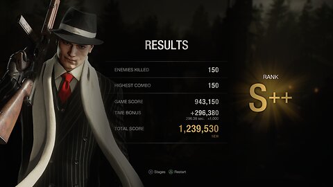 Resident Evil 4 Remake PS4 Mercenaries Leon Pinstripe Village 150 combos