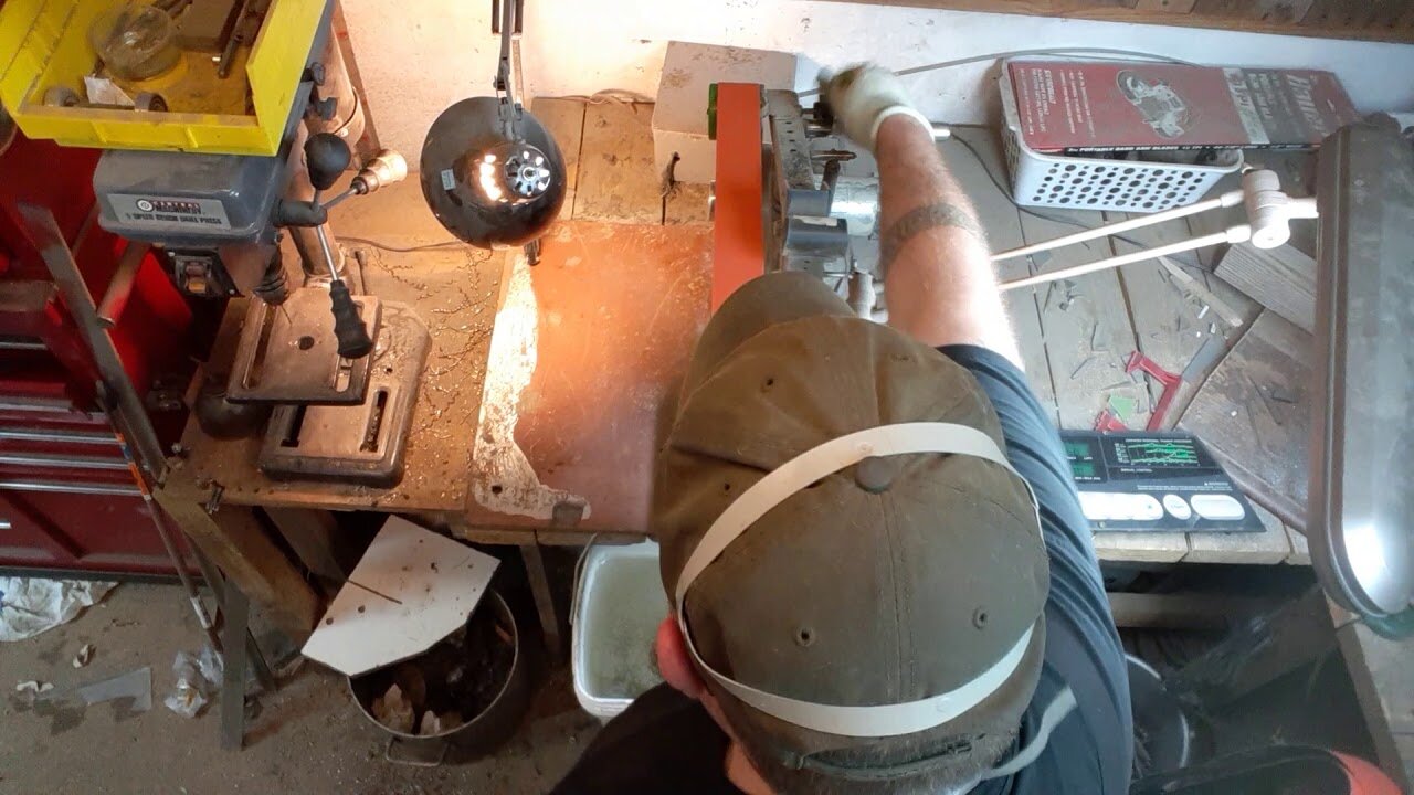 How to Make a Knife Step by Step: Knife build PART 10 finish grinding for heat treat