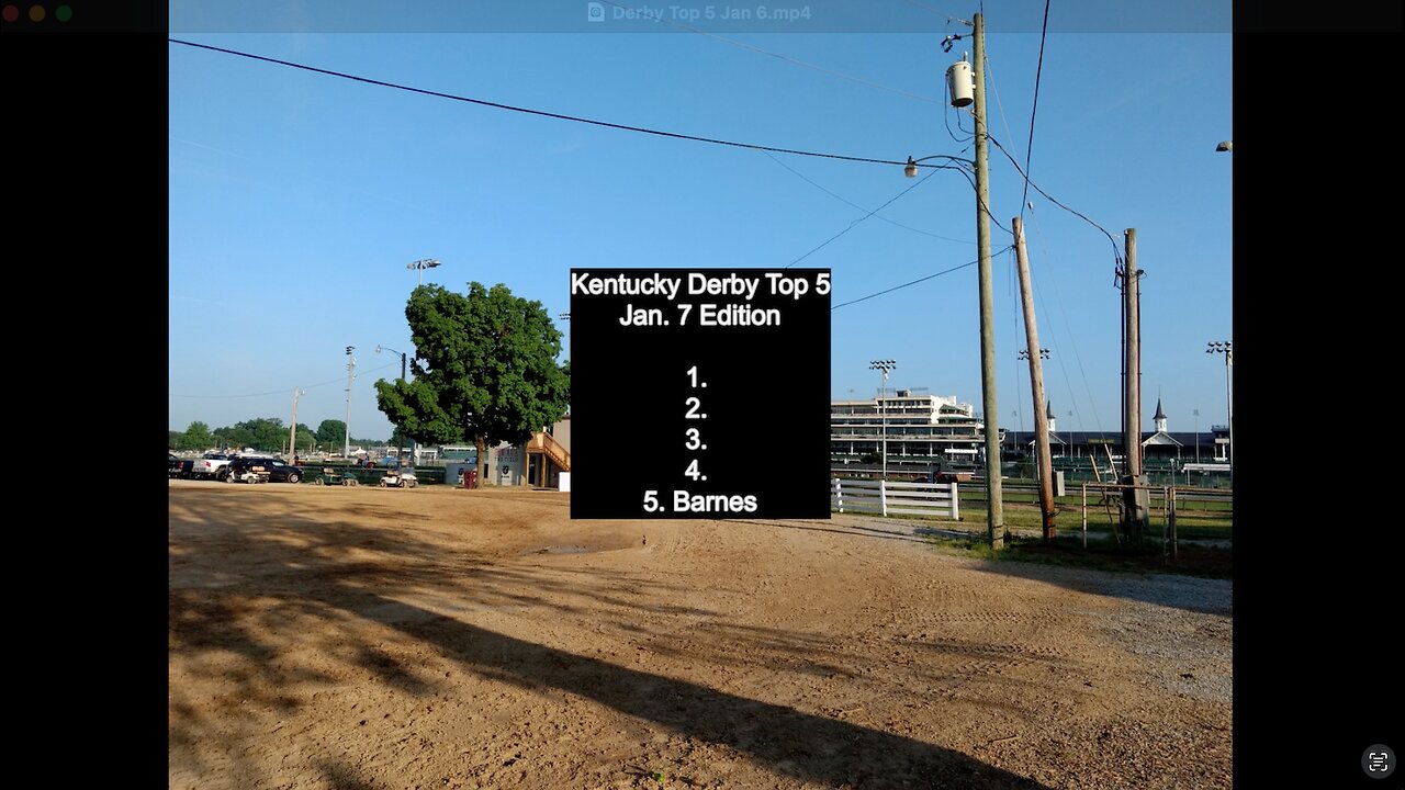 Another Derby Top Contender List - Jan. 7, 2025 Edition - Where Does Barnes Fit?