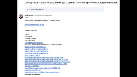 Loving Jesus. Loving People. Plowing a Counter-Culture https://www.emergence.church/ 1-862-200-1469