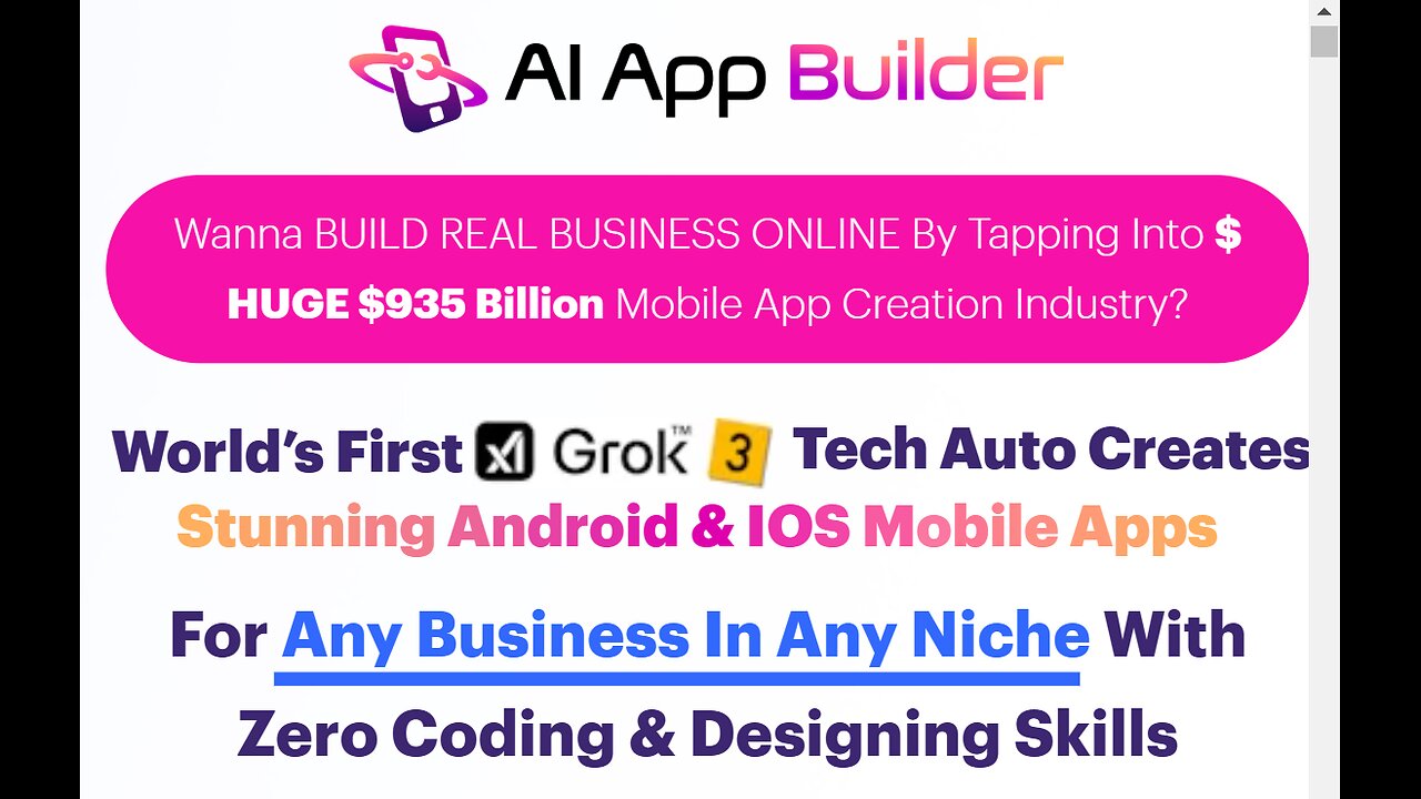 Create professional mobile apps for any platform with AI App Builder. Need No coding, just 3 clicks