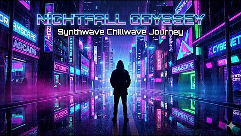 Nightfall Odyssey - Synthwave Chillwave Journey Through Neon City | Atmospheric Electronic Music