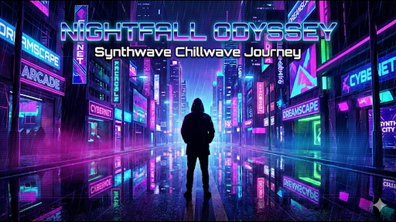 Nightfall Odyssey - Synthwave Chillwave Journey Through Neon City | Atmospheric Electronic Music